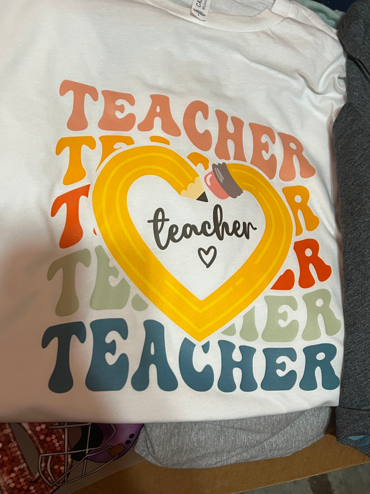 TEACHER heart shirt