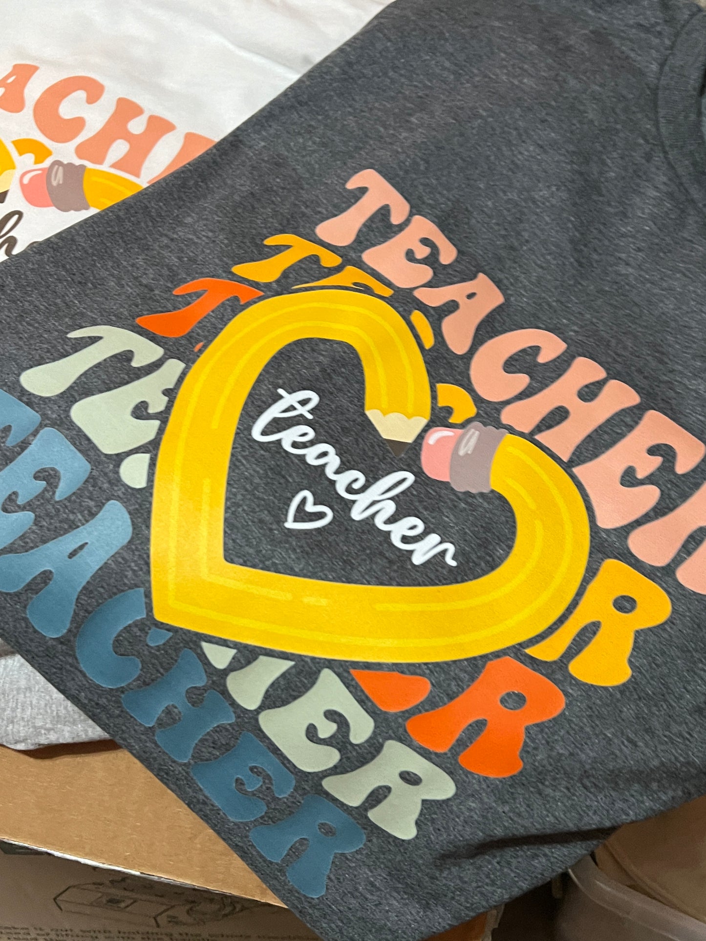 TEACHER heart shirt