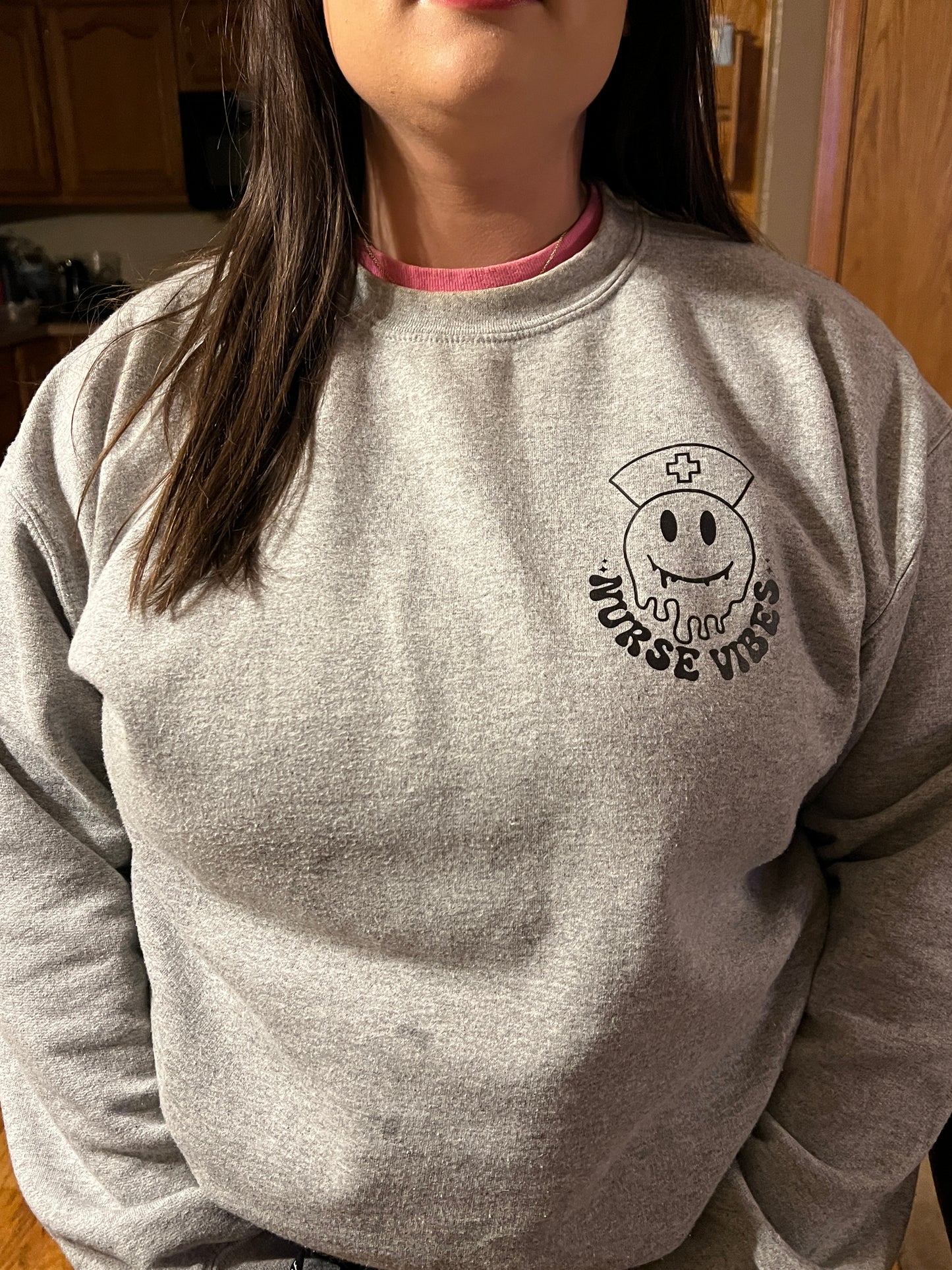 Nurse Vibes Smiley Crewneck